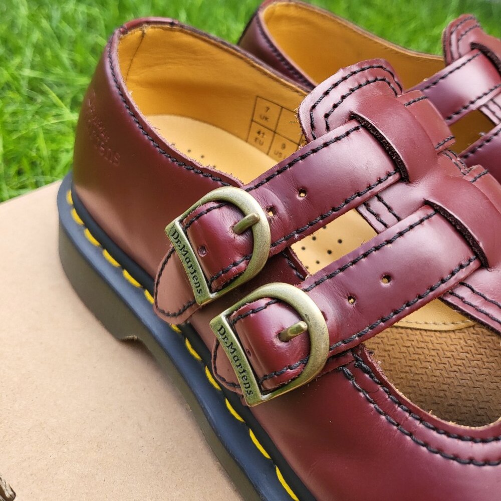 Dr Martens 8065 Mary Janes smooth leather cherry red - Picture 2 of 7